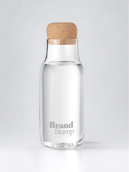 Glass Serving Bottle With Cork Lid