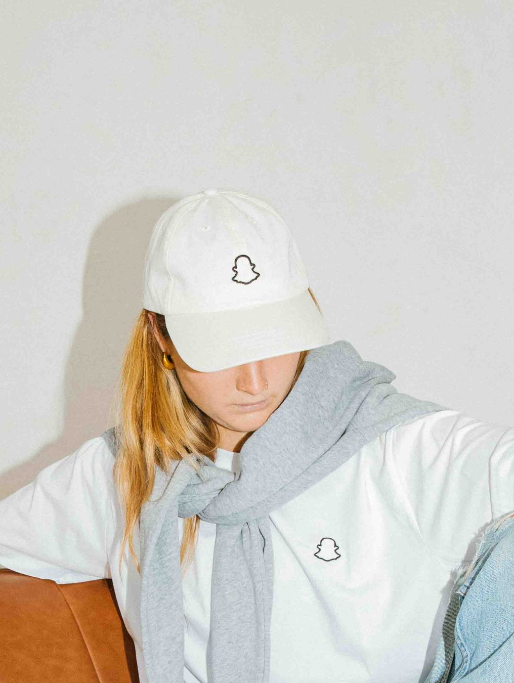 Custom branded dad cap in cotton made by Brand Stamp for Snapchat