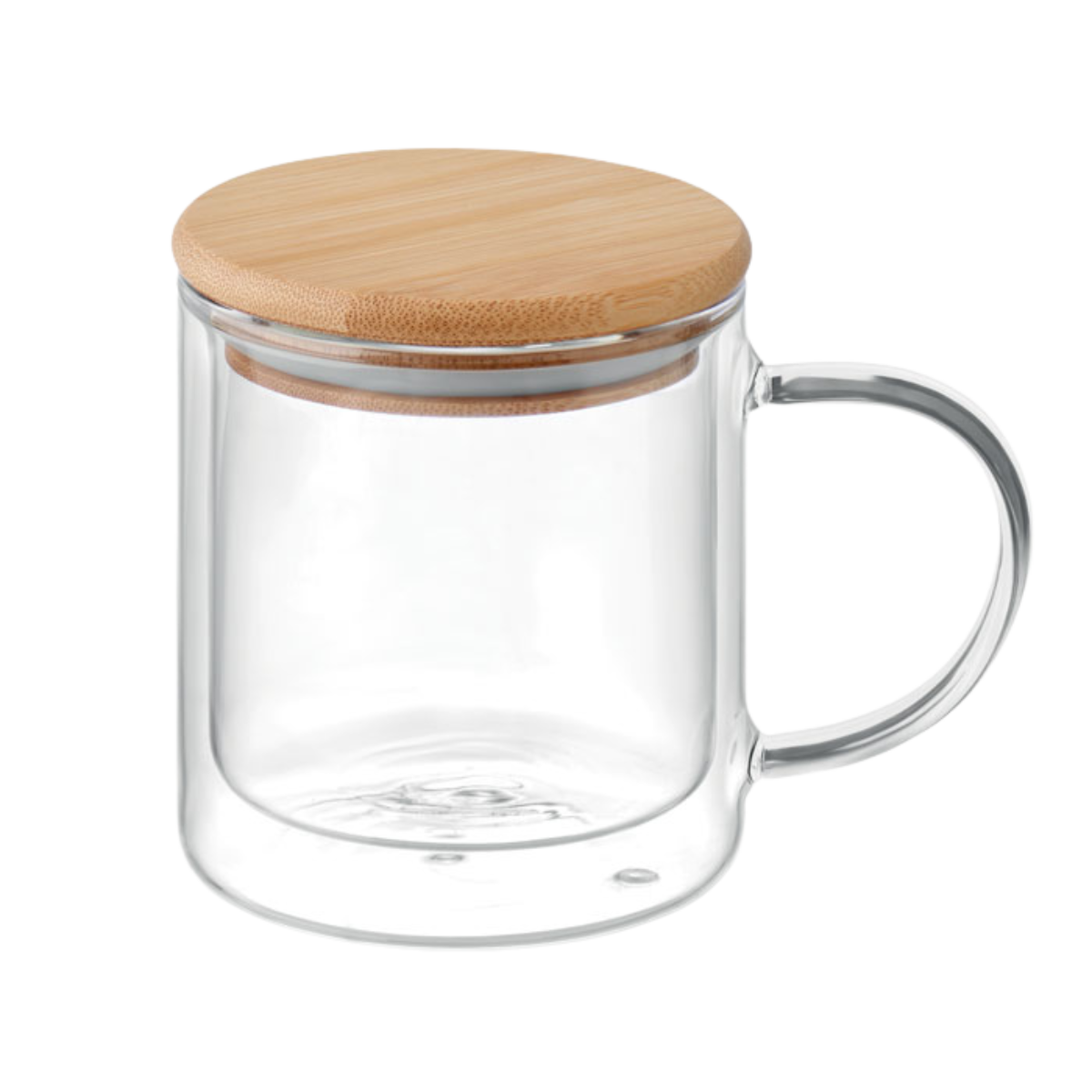 Glass Mug with Bamboo Lid & Coloured Handle | 4 Colours