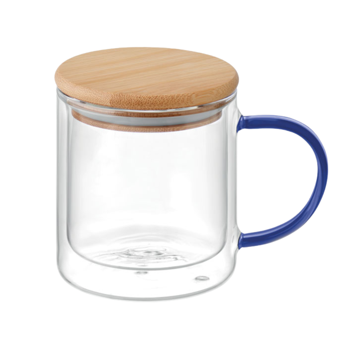 Glass Mug with Bamboo Lid & Coloured Handle | 4 Colours