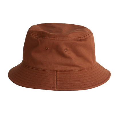 Branded Cotton Bucket Hats in Orange Rust
