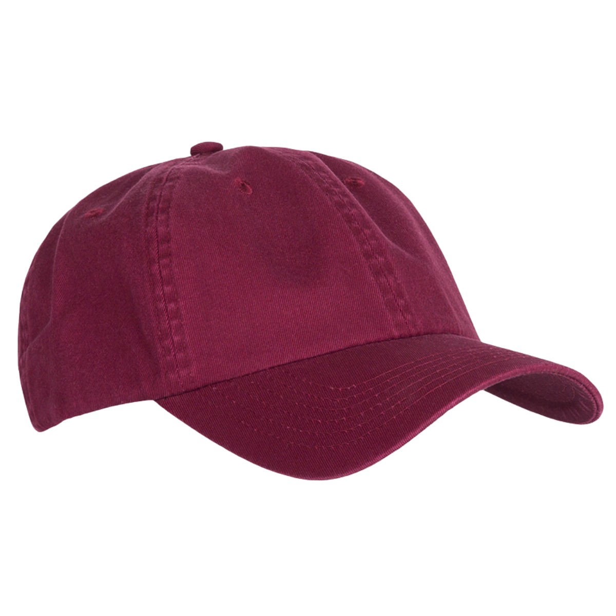 100% low profile dad cap in maroon ready to be branded with your logo. Made by Brand Stamp 