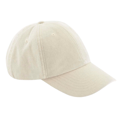 Custom branded cotton cap in cream. Embroider with your brand's logo 