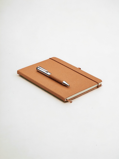 Recycled Leather A5 Notebook & Pen Gift Set | 2 Colours