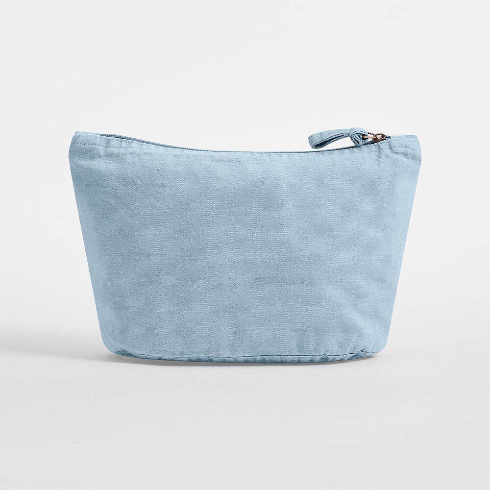 Branded vintage cotton pouch in pale blue 