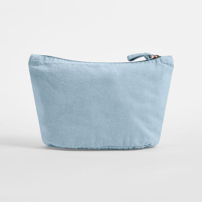 Branded vintage cotton pouch in pale blue 