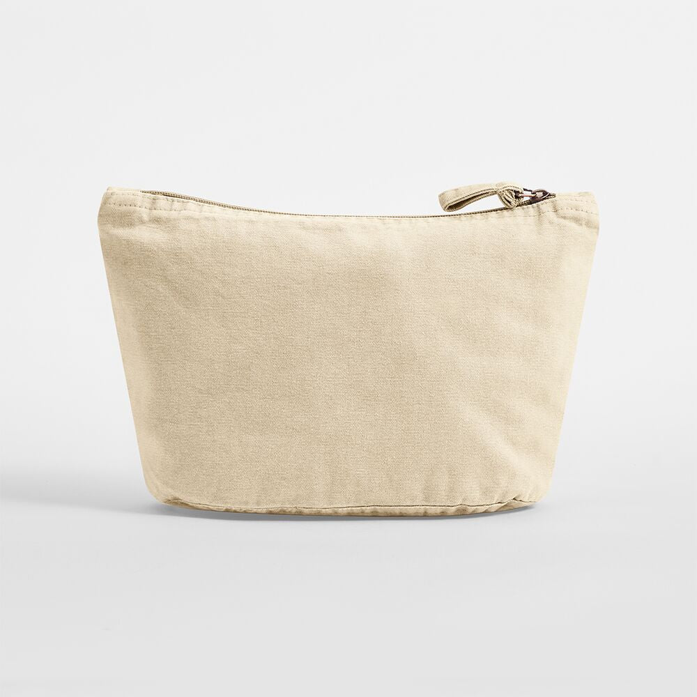 Branded vintage cotton pouch in natural 