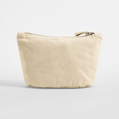 Branded vintage cotton pouch in natural 