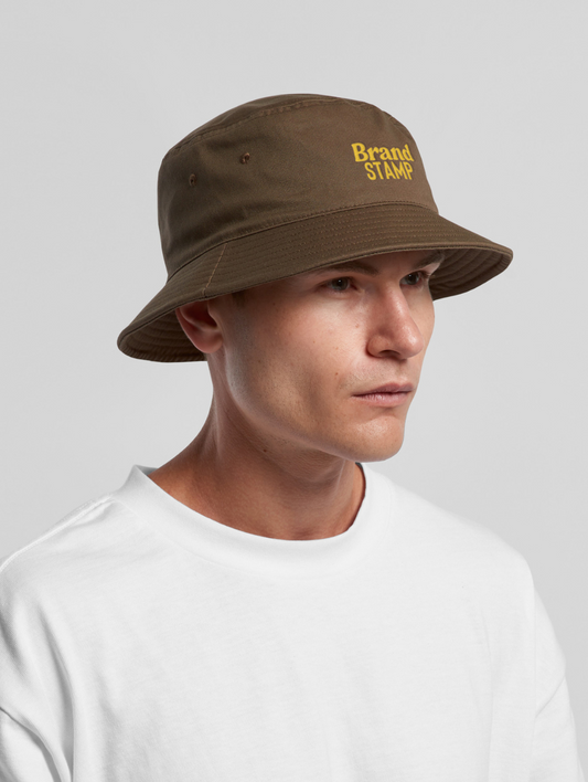 Custom Branded Cotton Bucket Hat - Brand Stamp