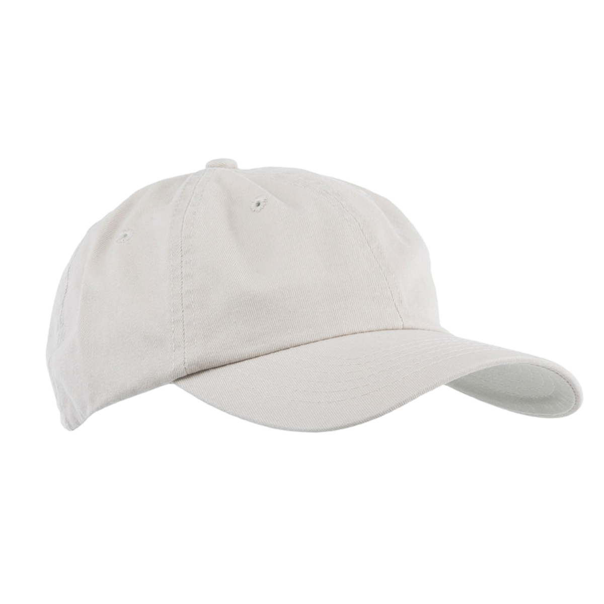 100% low profile dad cap in off white ready to be branded with your logo. Made by Brand Stamp 