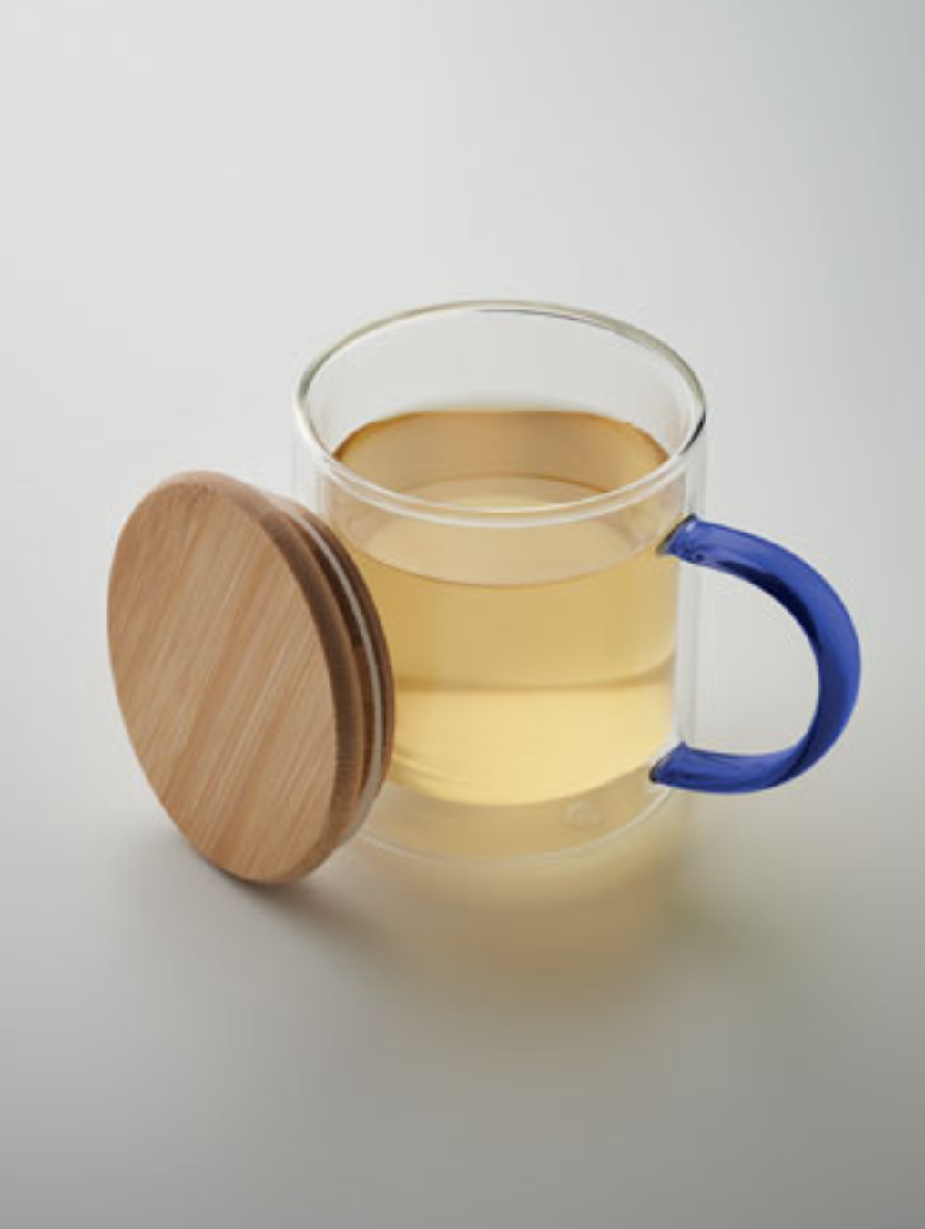 Glass Mug with Bamboo Lid & Coloured Handle | 4 Colours