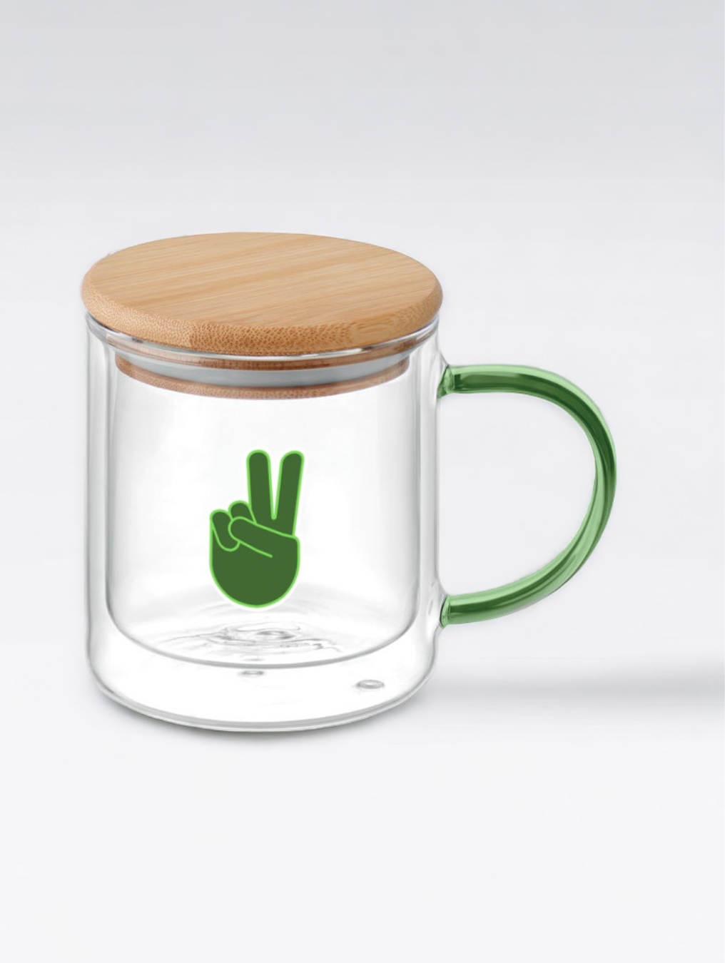 Glass Mug with Bamboo Lid & Coloured Handle | 4 Colours