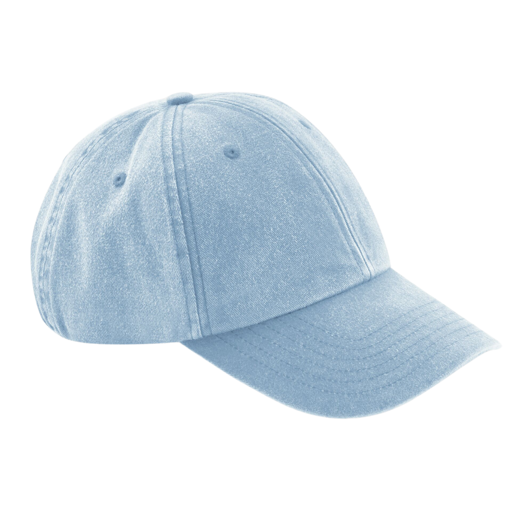 branded light cotton denim vintage cap embroidered with your logo 