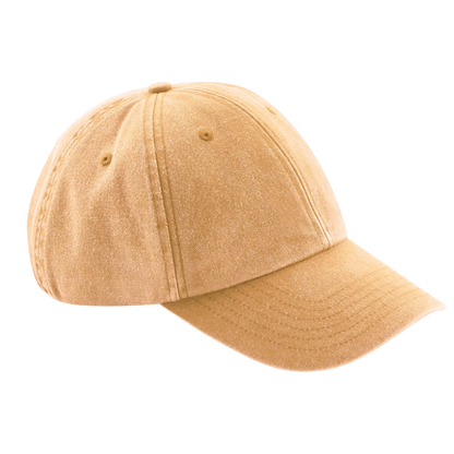 branded mustard vintage cotton cap with embroidered logo on front