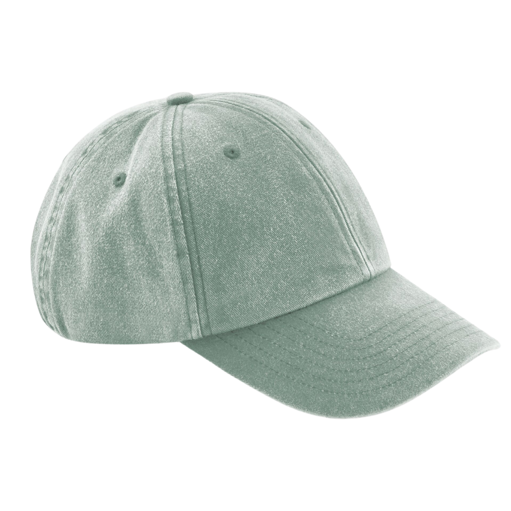 branded sage green cotton cap 
