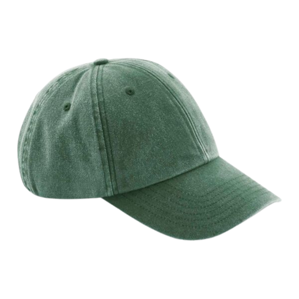 Custom vintage style bottle green cotton cap embroidered with your logo 