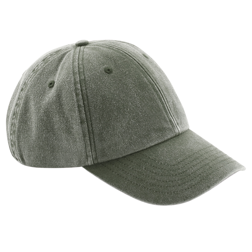 vintage style green 100% cotton cap - brand stamp