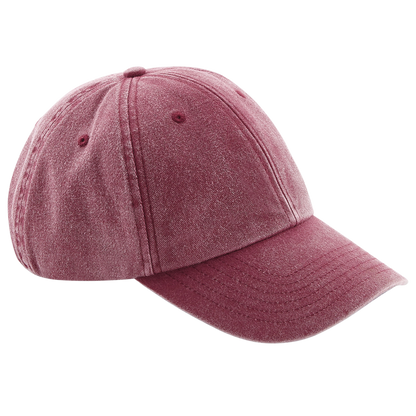 vintage style red 100% washed cotton cap